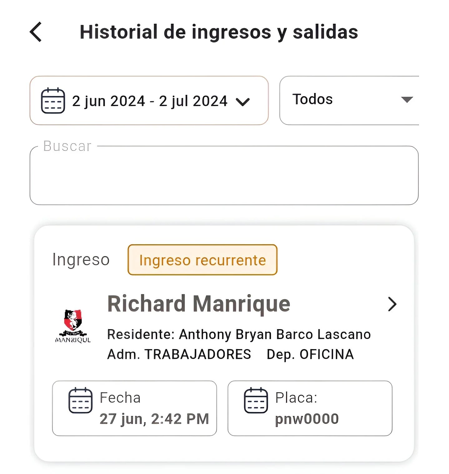 Registro en la bitácora móvil
